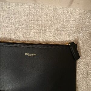 Yves Saint Laurent Black Leather Key Holder